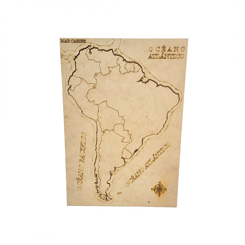Mdf Didactico Rompecabeza Mapa Sud America