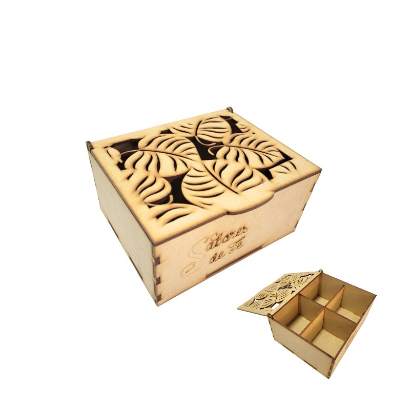 Mdf Caja Sabores X 4 Modelo Nº3 16x13x8 cm