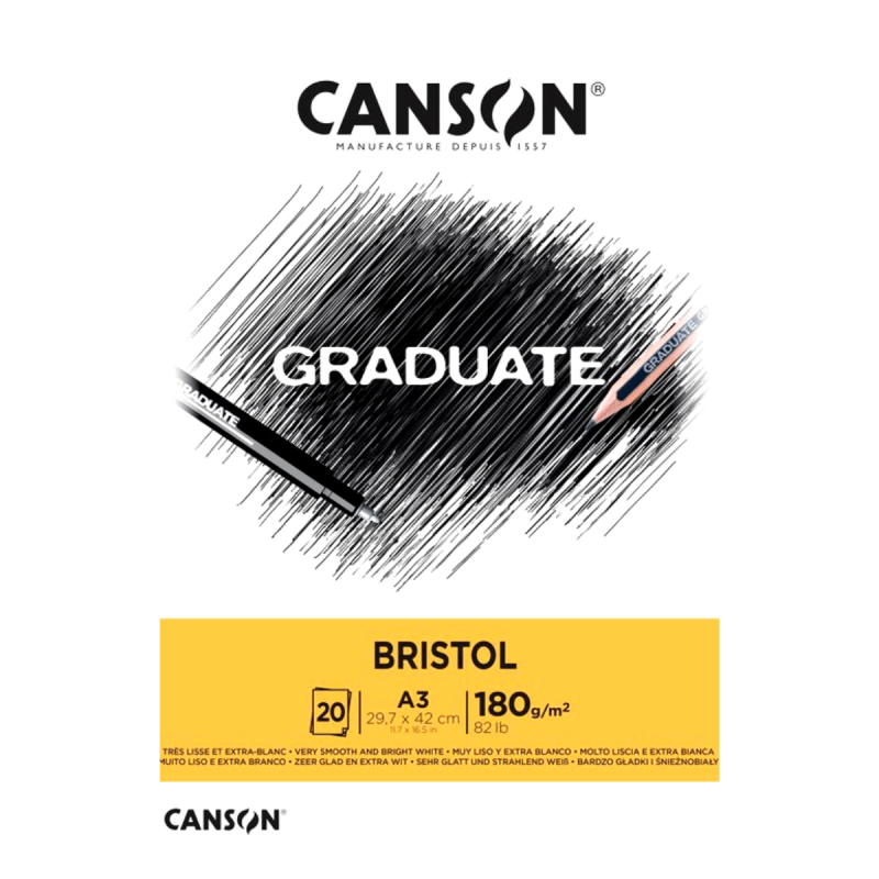 Canson Bk Graduate Bristol (dibujo) 180gs. X 20h. A3 (c400110384)