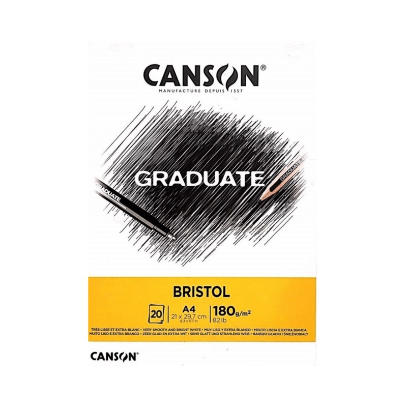 Canson Bk Graduate Bristol (dibujo) 180gs. X 20h. A4 (c400110383)