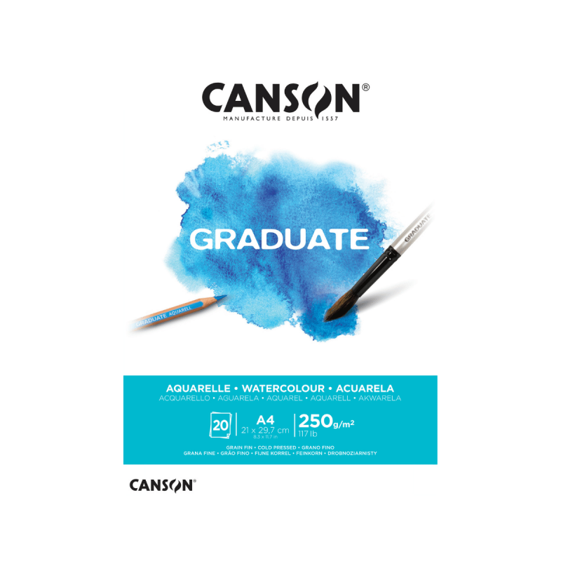 Canson Bk Graduate Acuarela 250gs. X 20h. A4 (c400110374)