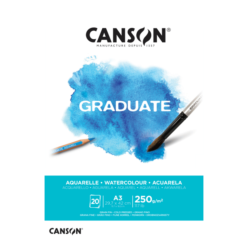 Canson Bk Graduate Acuarela 250gs. X 20h. A3 (c400110375)