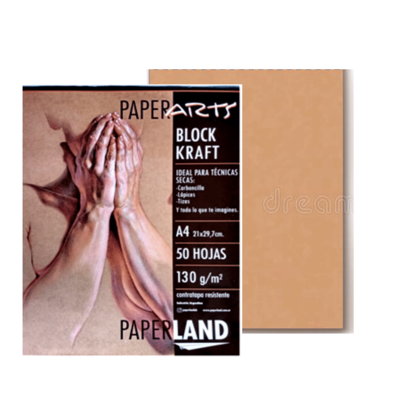 Block Paper Arts Papel Kraft 130gs. X 50hs.a3 Emblocado